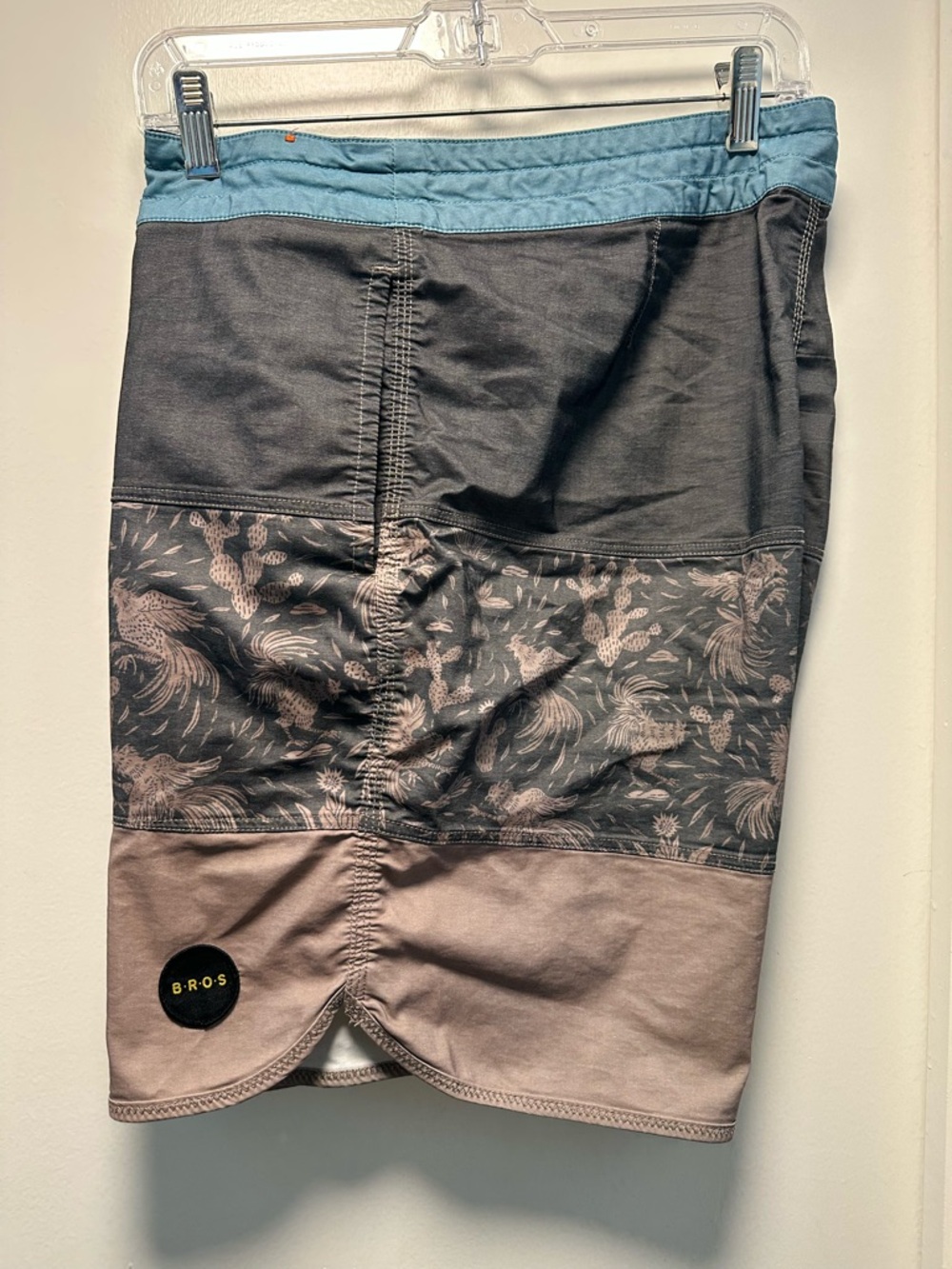 B.R.O.S Colorblock Floral Swim Trunk - Teal, Charcoal, Mauve